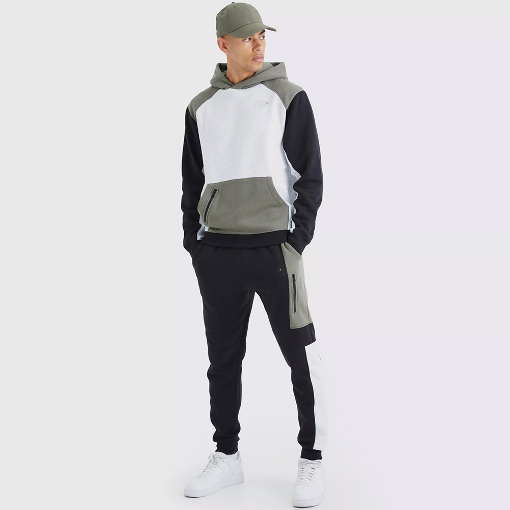 Raglan Colour Block Hooded Tracksuit